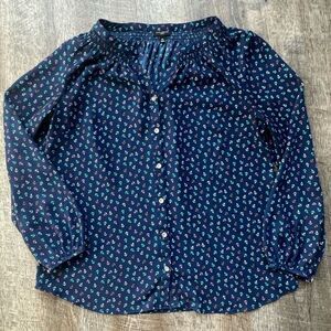 Talbots Nautical Blouse-Size Medium Petite